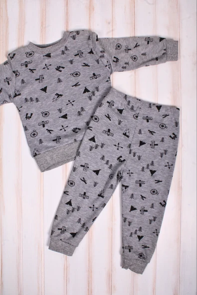 Erkek Bebek Eşofman Takımı %100 Pamuk - Resim 4