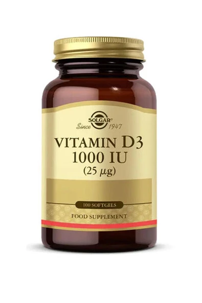 Solgar Vitamin D3 1000 IU (25 µg) 100 Yumuşak Jelatin Kapsül