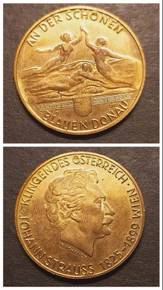 JOHANN STRAUSS 1825 1899 WIEN KLINGENDES ÖSTERREICH - R. SCHMIDT AN DER SCHÖNEN – BLAUEN DONAU A900 ürün görseli 1