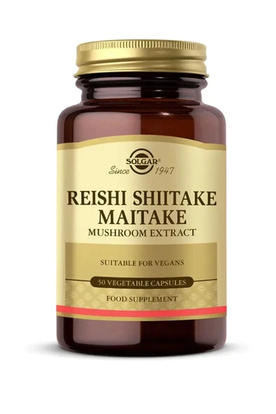 Solgar Reishi Shiitake Maitake Mushroom Extract 50 Bitkisel Kapsül ürün görseli