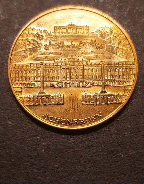 1830 - 1916 Viyana Schönbrunn Sarayı -Altın Madalya Avusturya - Kaiser Franz Joseph I - Kurt BODLAK - Resim 6