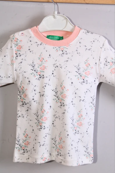 Çiçek Desenli Kız Bebek Eşofman Takımı %100 Pamuk - Resim 3