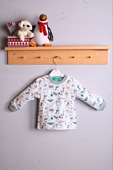 Dinazor Desenli Erkek Bebek Eşofman Takımı %100 Pamuk ürün görseli 1