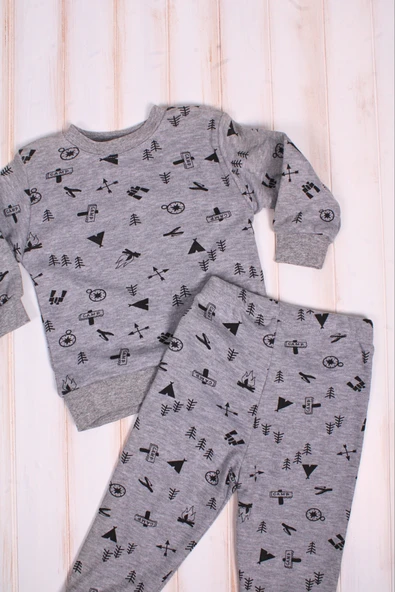 Erkek Bebek Eşofman Takımı %100 Pamuk - Resim 3