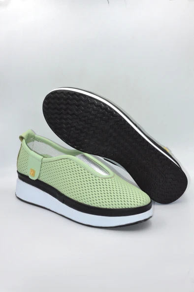 Kadın Hakiki Deri Su Yeşili Comfort Günlük Ayakkabı - ( ZK-106 ) - 6