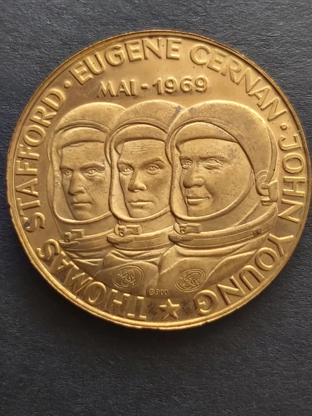 MONDLANDE MANÖVER 1969 WELTRAUMFAHRT APOLLO 10 - Thomas Stafford, Eugene Cernan, John Young A900 - Resim 5