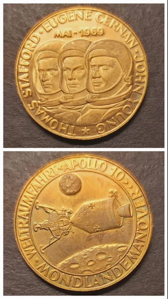 MONDLANDE MANÖVER 1969 WELTRAUMFAHRT APOLLO 10 - Thomas Stafford, Eugene Cernan, John Young A900 ürün görseli 1