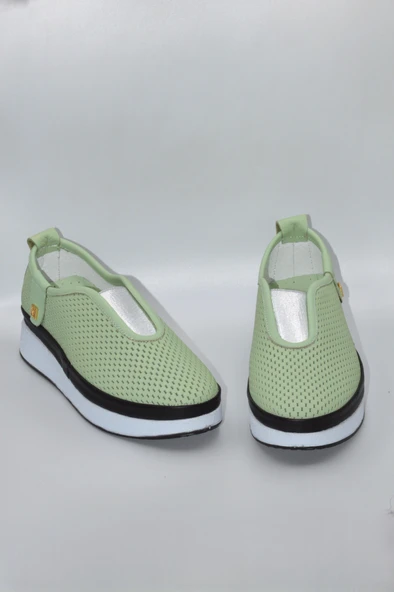 Kadın Hakiki Deri Su Yeşili Comfort Günlük Ayakkabı - ( ZK-106 ) - 4