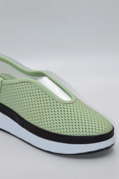 Kadın Hakiki Deri Su Yeşili Comfort Günlük Ayakkabı - ( ZK-106 ) - 3
