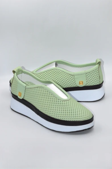 Kadın Hakiki Deri Su Yeşili Comfort Günlük Ayakkabı - ( ZK-106 ) - 5