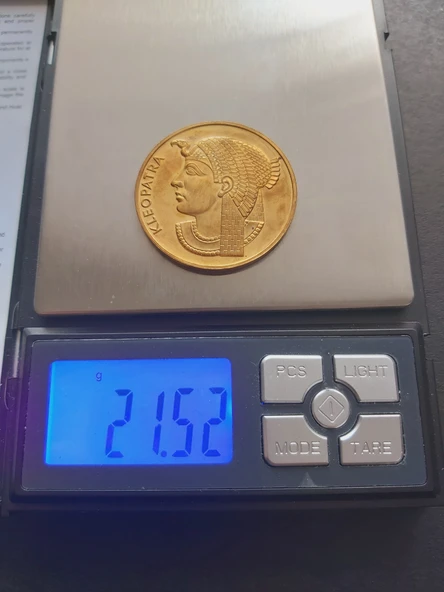 KLEOPATRA A900 - Skarabe a900 - 21.52gr 22 ayar A900 Altın Madalya - Khepri - Scarab - 2