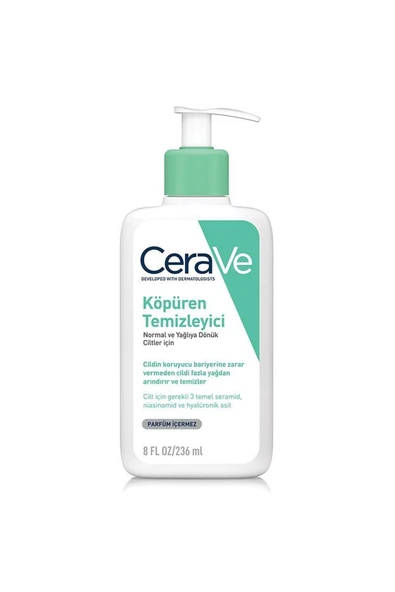 Cerave Yağlı Ciltler İçin Yüz Ve Vücut Köpüren Temizleyici 236 ml