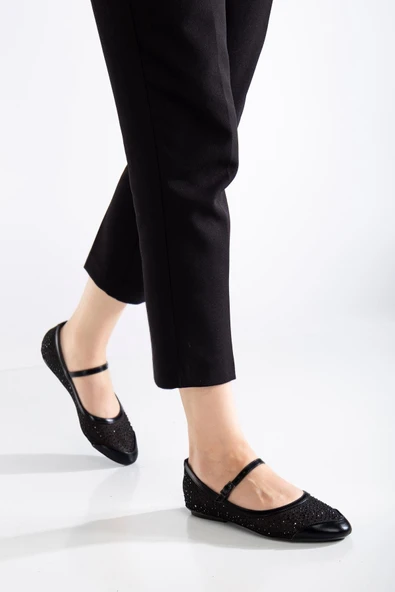 Kadın Babet Siyah File Üzeri Taş Döşeme Baretli - Resim 2