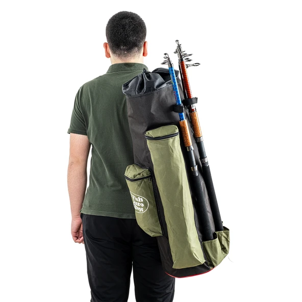 Euro Fish Kamış Çantası Boru Tipi Haki-Siyah 80 cm (38006) - 6