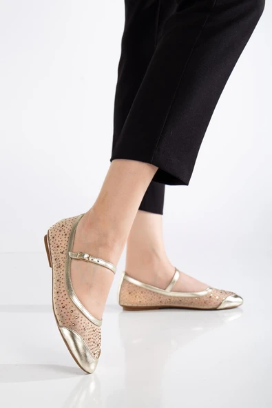Kadın Babet Gold File Üzeri Taş Döşeme Baretli - Resim 2