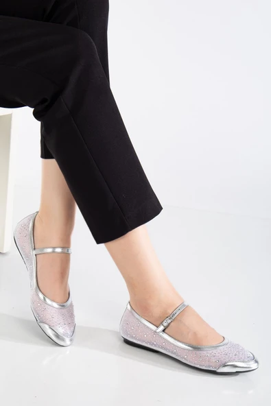 Kadın Babet Gümüş File Üzeri Taş Döşeme Baretli - Resim 2