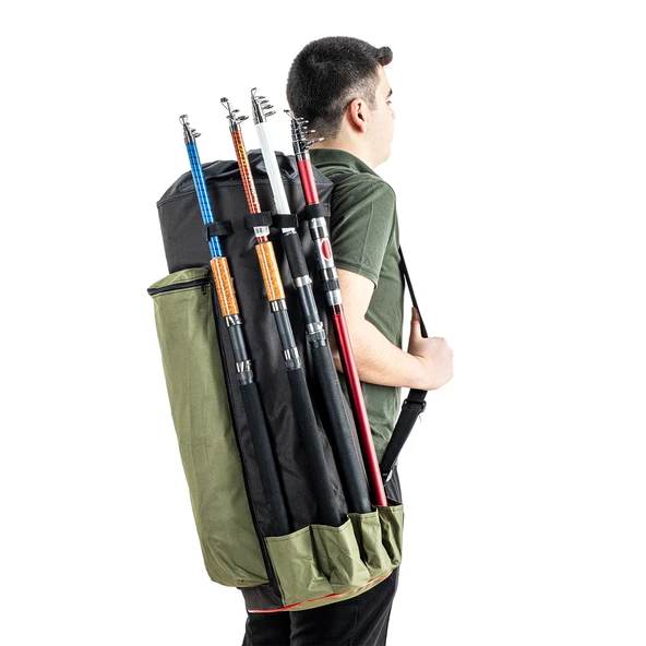 Euro Fish Kamış Çantası Boru Tipi Haki-Siyah 80 cm (38006) - 4