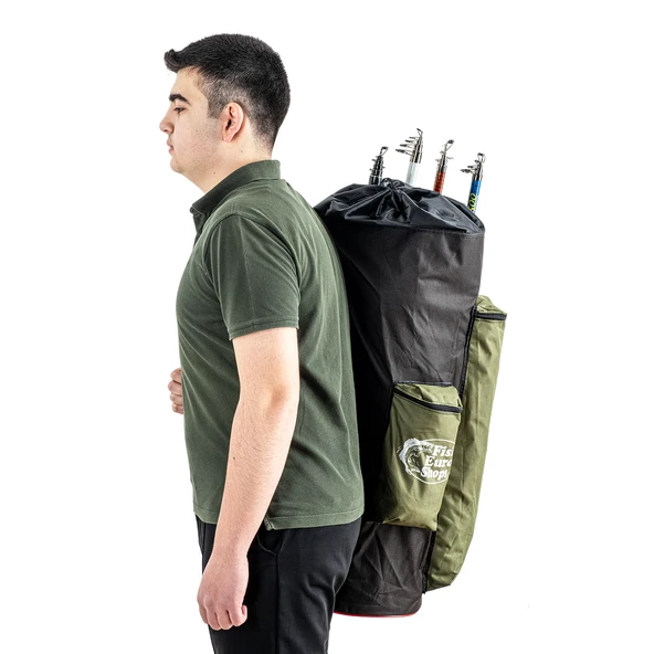 Euro Fish Kamış Çantası Boru Tipi Haki-Siyah 80 cm (38006) - 2