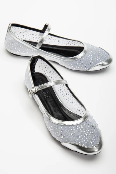 Kadın Babet Gümüş File Üzeri Taş Döşeme Baretli ürün görseli