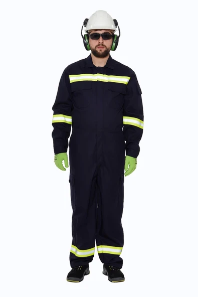 Alev Almaz Tulum Reflektörlü Koruyucu İş Tulumu Antistatik Yüksek Risk Alanlarına Uygun - 2