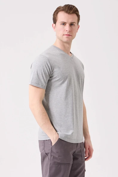 Herba V Yaka T-Shirt - Nefes Alabilir, Rahat ve Şık Tasarım - Resim 2