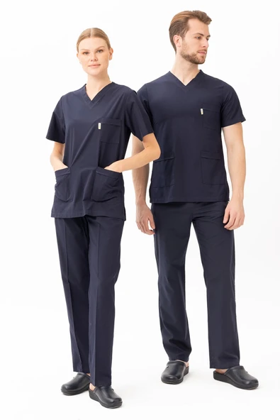 Santolina V Yaka Üniforma - Doktor, Hemşire, Sağlık Çalışanları İçin Rahat ve Dayanıklı Scrubs