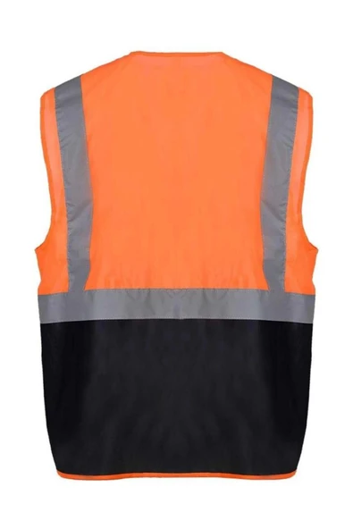 Hİ-VİS TEKNİK YELEK F.TURUNCU-LACİVERT - 2