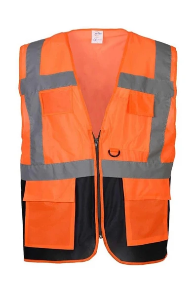 Hİ-VİS TEKNİK YELEK F.TURUNCU-LACİVERT