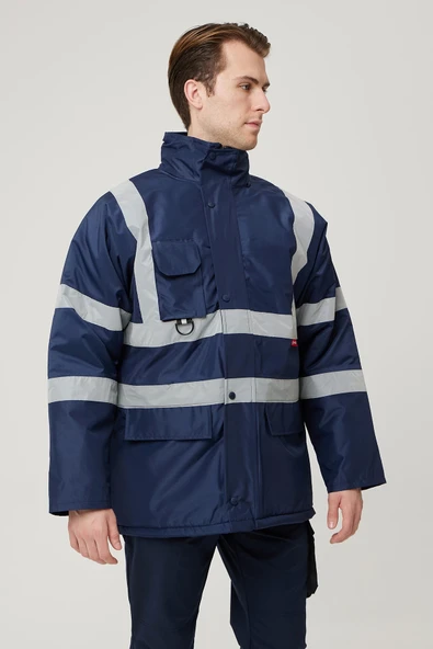 Salix Oxford Reflektörlü İş Güvenliği Parkası - Su ve Rüzgar Geçirmez, Soğuk Havalara Dayanıklı Mont - Resim 4