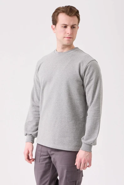 Herba Basic Sweatshirt - Uzun Kollu, Rahat Kesim, Pamuklu, Günlük ve İş Kullanımı İçin - Resim 3