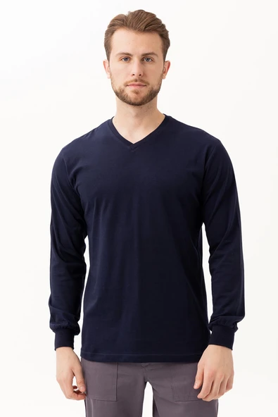 Padus V Yaka Uzun Kollu T-Shirt - Rahat Kesim, Günlük ve İş Kullanımı İçin ürün görseli