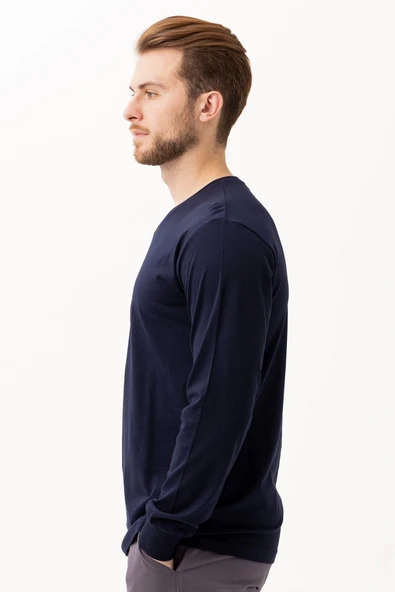 Padus V Yaka Uzun Kollu T-Shirt - Rahat Kesim, Günlük ve İş Kullanımı İçin - Resim 2