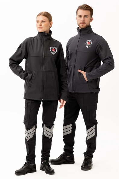 Güvenlik Kıyafetleri KM-Softshell Mont Su ve Rüzgar Geçirmez, Nefes Alabilen Özel Güvenlik Montu ürün görseli