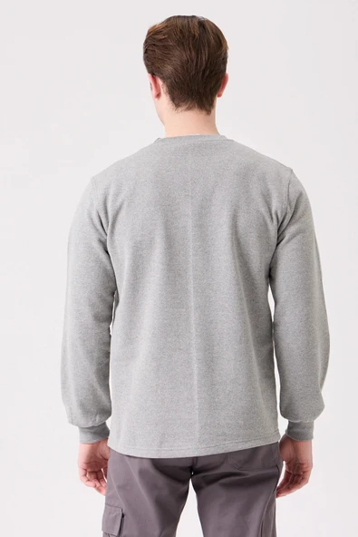 Herba Basic Sweatshirt - Uzun Kollu, Rahat Kesim, Pamuklu, Günlük ve İş Kullanımı İçin - Resim 4