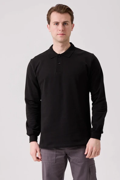 Galanthus Polo Sweat Erkek Uzun Kollu Pamuklu Sweatshirt İş ve Günlük Kullanım İçin - 1