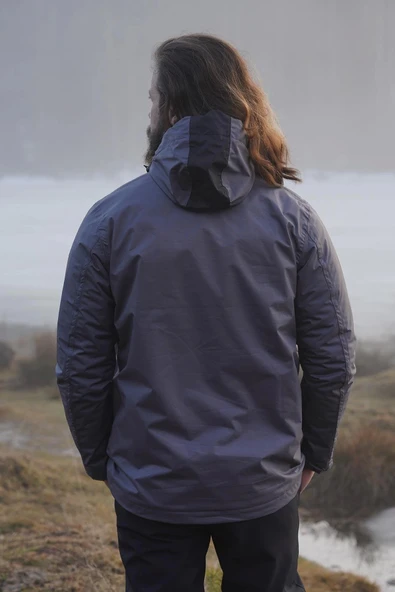 Fiyort FY 76 Floyen Polarlı Su Geçirmez Outdoor Yağmurluk Mont – Erkek Kapüşonlu Ceket - Resim 3