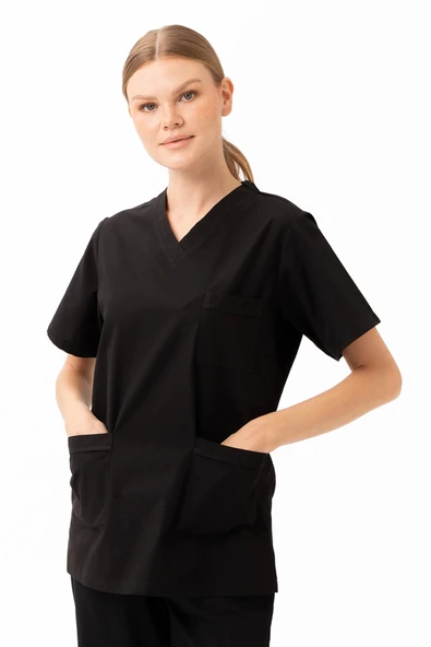 Santolina V Yaka Üniforma - Doktor, Hemşire, Sağlık Çalışanları İçin Rahat ve Dayanıklı Scrubs - Resim 8