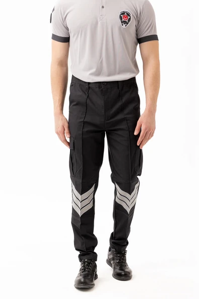 Unisex Güvenlik Kıyafeti KM Pantolon Reflektörlü Cepli Dayanıklı Kumaş Özel Güvenlik Personel Pantolonu ürün görseli