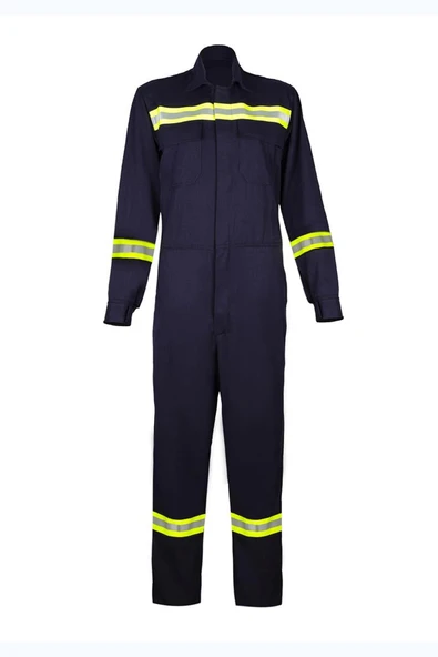 Alev Almaz Tulum Reflektörlü Koruyucu İş Tulumu Antistatik Yüksek Risk Alanlarına Uygun - 3