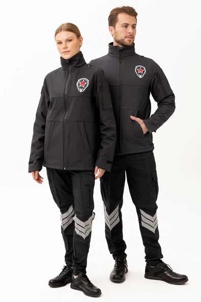 Güvenlik Kıyafetleri KM-Softshell Mont Su ve Rüzgar Geçirmez, Nefes Alabilen Özel Güvenlik Montu - 2