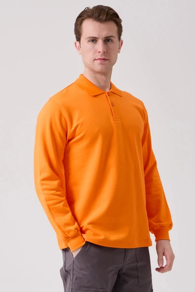 Galanthus Polo Sweat Erkek Uzun Kollu Pamuklu Sweatshirt İş ve Günlük Kullanım İçin - 2