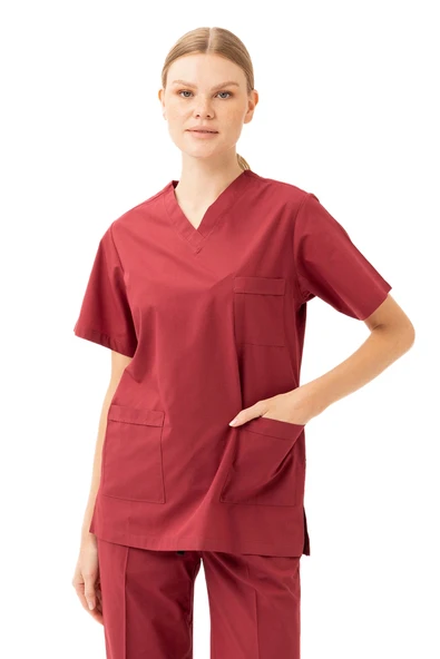 Santolina V Yaka Üniforma - Doktor, Hemşire, Sağlık Çalışanları İçin Rahat ve Dayanıklı Scrubs - 8
