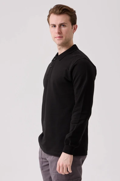 Galanthus Polo Sweat Erkek Uzun Kollu Pamuklu Sweatshirt İş ve Günlük Kullanım İçin - 3