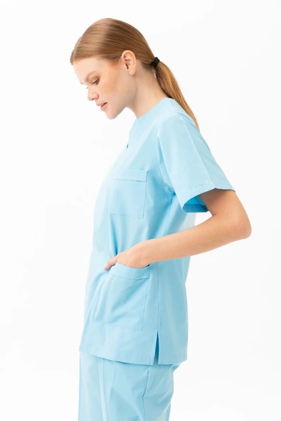 Santolina V Yaka Üniforma - Doktor, Hemşire, Sağlık Çalışanları İçin Rahat ve Dayanıklı Scrubs - 7
