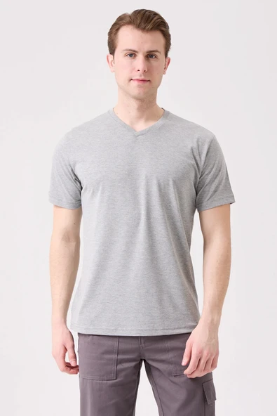 Herba V Yaka T-Shirt - Nefes Alabilir, Rahat ve Şık Tasarım - Resim 3