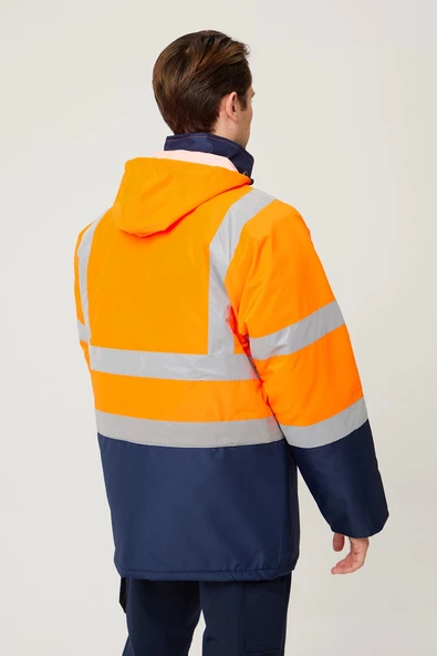 Linum Reflektörlü İş Güvenliği Parkası - Su ve Rüzgar Geçirmez, Yüksek Görünürlüklü Kışlık Mont - Resim 10