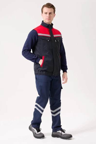 Royal Kışlık İş Yeleği - Sıcak Tutucu, Rüzgar Geçirmez, Çok Cepli ve Reflektörlü - Resim 3