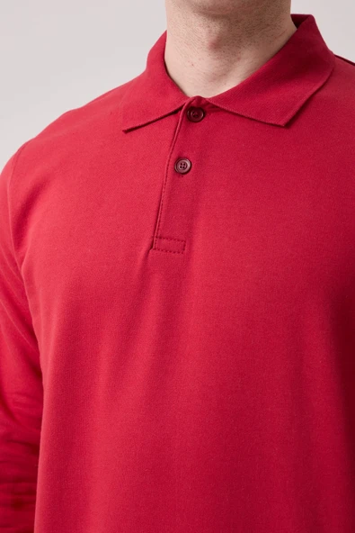 Galanthus Polo Sweat Erkek Uzun Kollu Pamuklu Sweatshirt İş ve Günlük Kullanım İçin - Resim 4