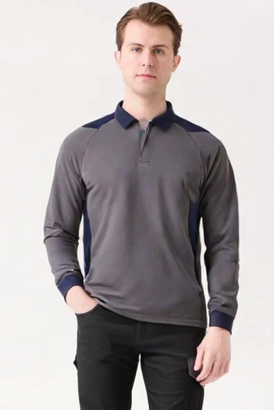 Flora Polo Yaka Sweatshirt - Uzun Kollu, Rahat Kesim, Pamuklu, Günlük ve İş Kullanımı İçin