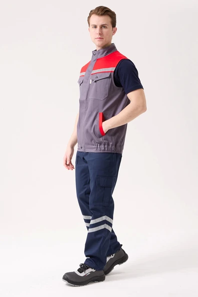 Royal Yazlık İş Yeleği - Hafif, Nefes Alabilir, Reflektörlü ve Çok Cepli - Resim 3